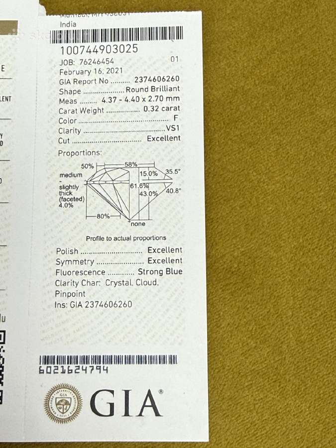 Sova balto aukso žiedas su natūraliu 0,32 ct deima - nuotraukos Nr. 8