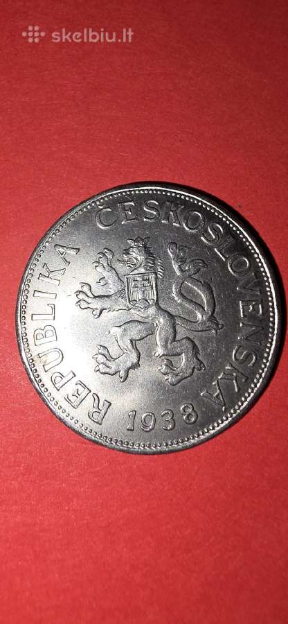 Čekoslovakija 5 koronos 1938 - nuotraukos Nr. 2