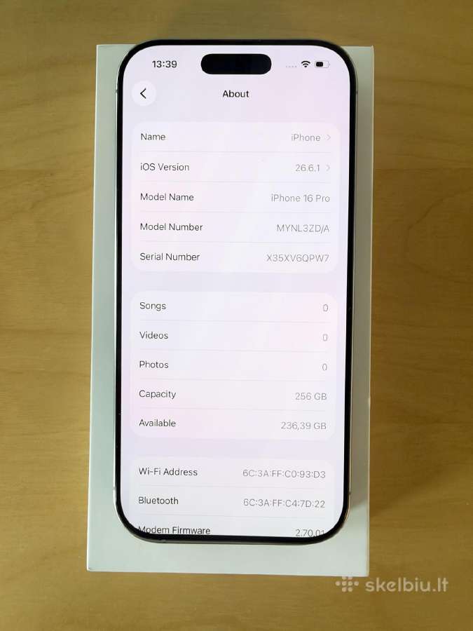 iPhone 16 Pro, 256gb, Natural Titanium - nuotraukos Nr. 5