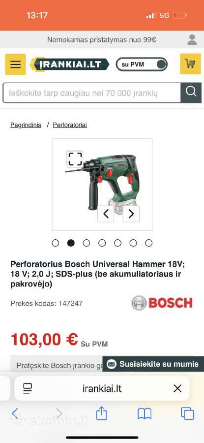 Naujas Perforatorius nenaudotas nei karto! 60€ - nuotraukos Nr. 4
