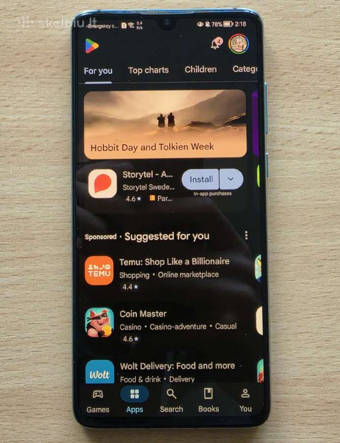 Huawei P30 (6gb/128gb) Originalus Supercharge - nuotraukos Nr. 3