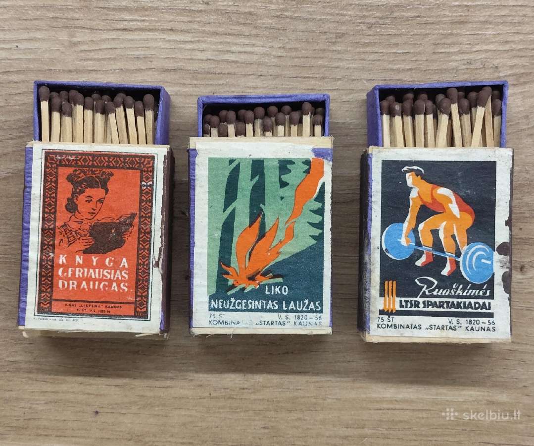 Senovinių degtukų dėžučių kolekcija 1920-1990 - nuotraukos Nr. 4