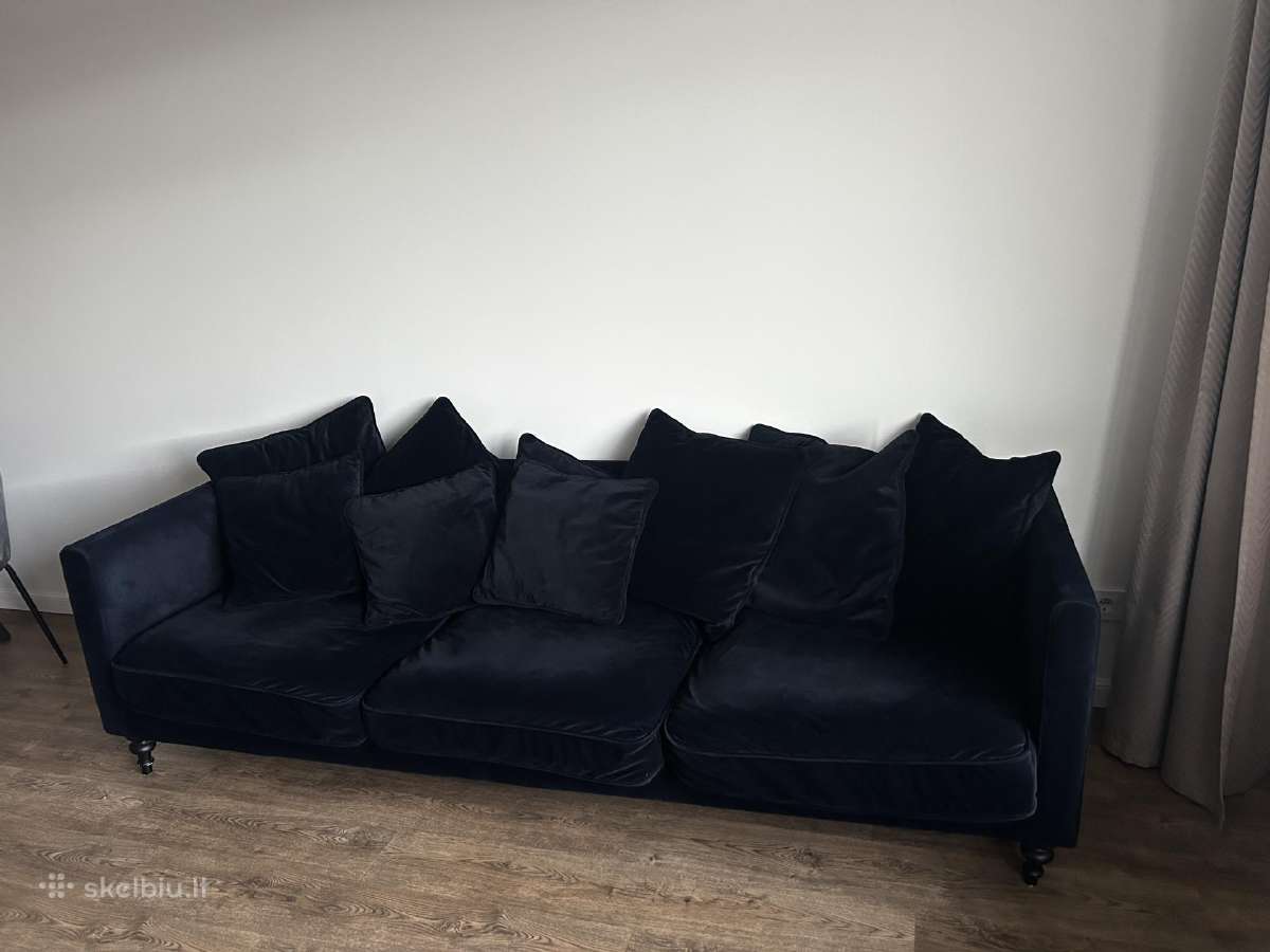 Tamsiai mėlyna svetainės sofa - nuotraukos Nr. 2