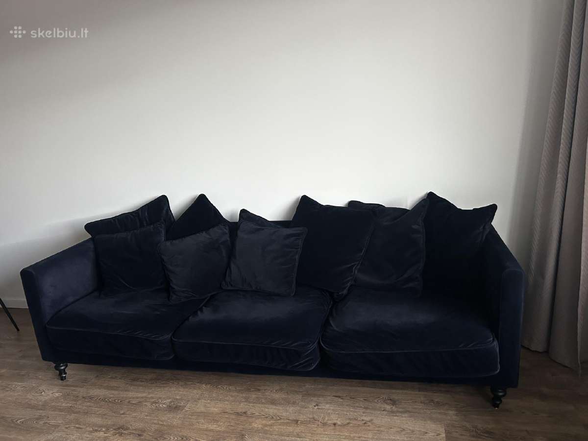 Tamsiai mėlyna svetainės sofa - nuotraukos Nr. 3