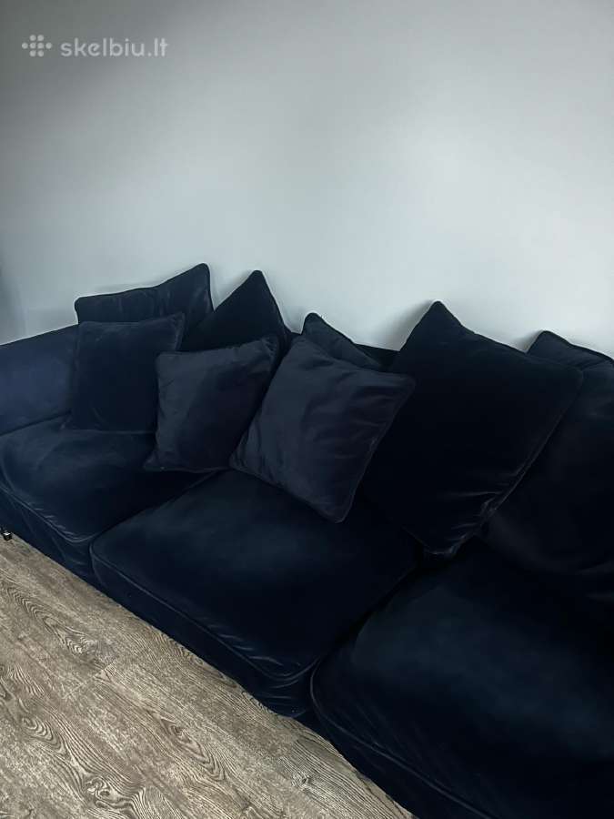 Tamsiai mėlyna svetainės sofa - nuotraukos Nr. 4