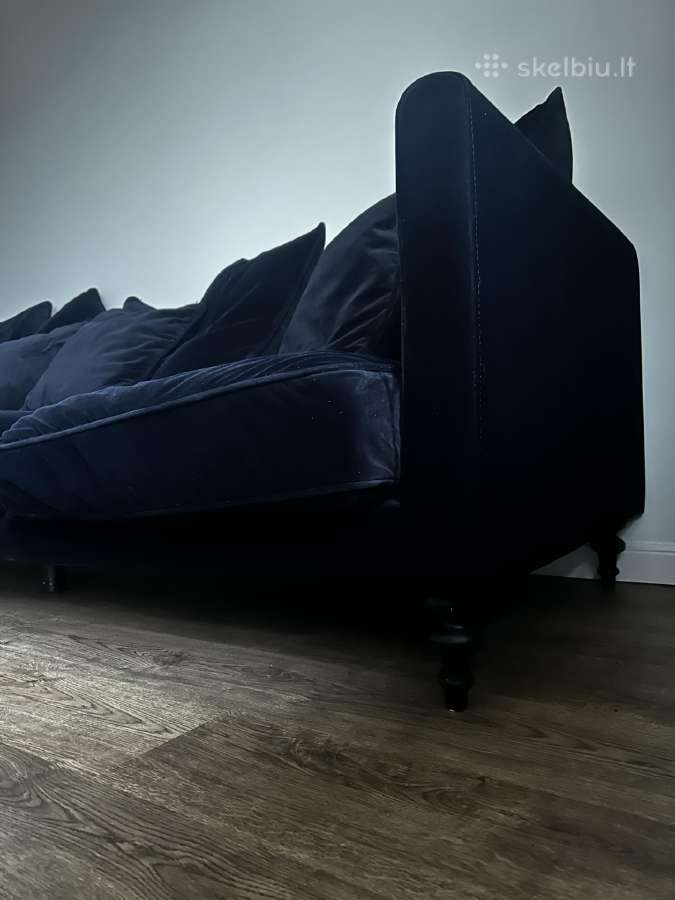Tamsiai mėlyna svetainės sofa - nuotraukos Nr. 5