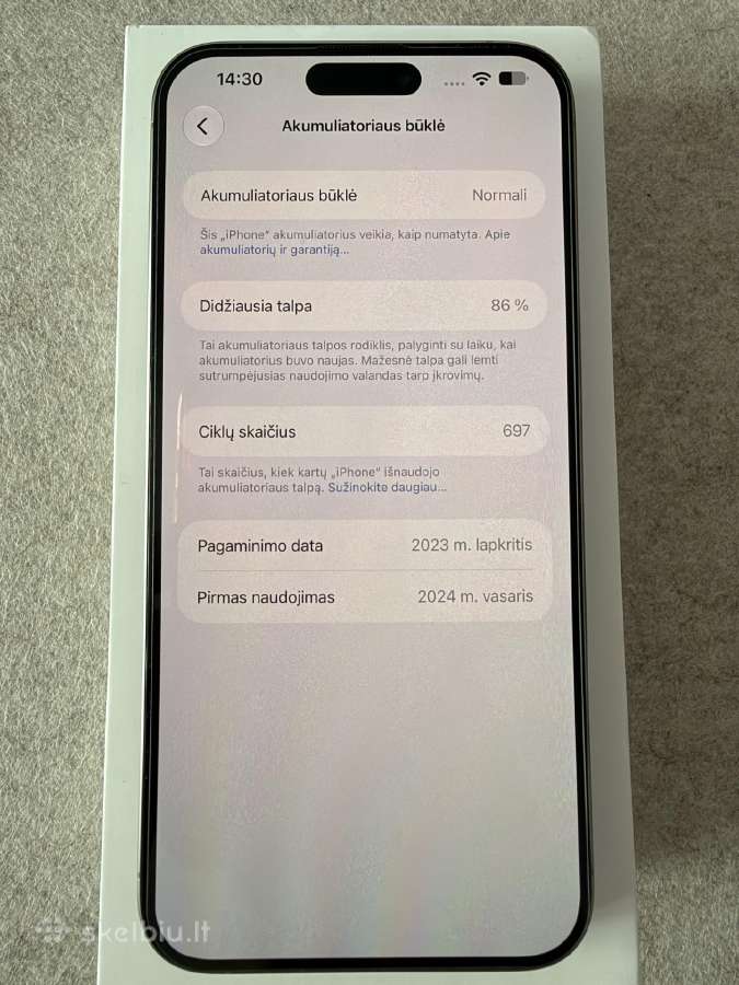 iPhone 15 Pro Max Natural Titanium 256gb - nuotraukos Nr. 7