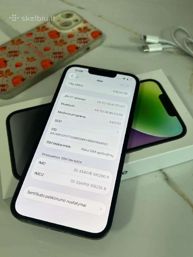 iPhone 14 128gb 79% Black - nuotraukos Nr. 10
