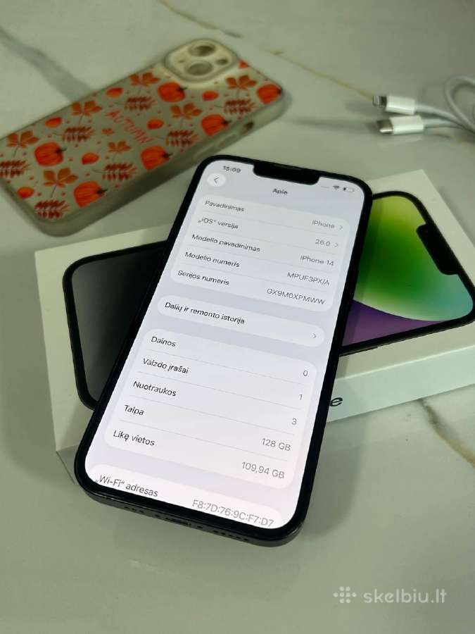 iPhone 14 128gb 79% Black - nuotraukos Nr. 9