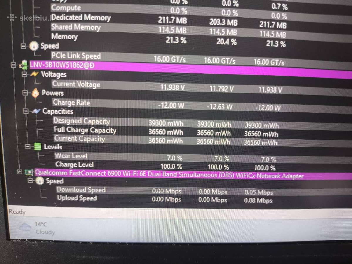 Thinkpadt 14 14.0 Ryzen 7 6850u 16 256 7% C grade - nuotraukos Nr. 7
