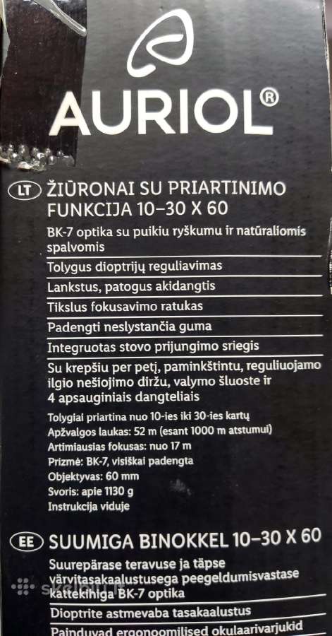 Žiūronai 10-30x60 - nuotraukos Nr. 3
