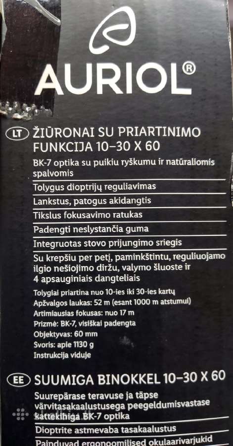 Žiūronai 10-30x60 - nuotraukos Nr. 3
