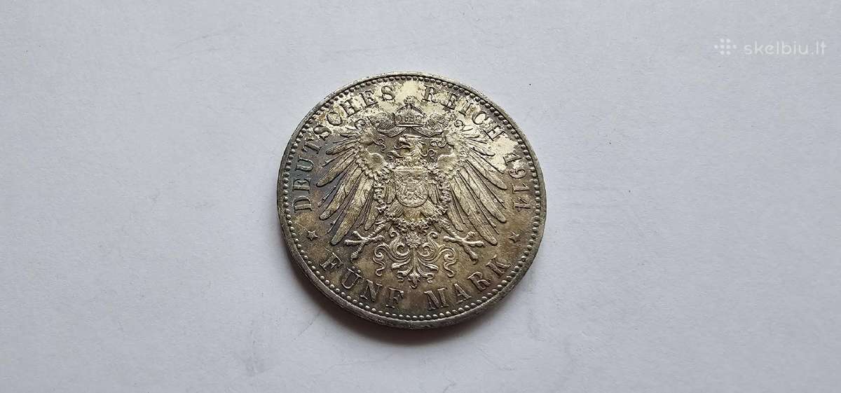 1914 5 markes Prusija jubiliejine aunc - nuotraukos Nr. 3