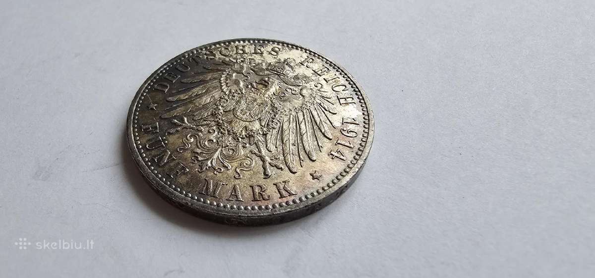 1914 5 markes Prusija jubiliejine aunc - nuotraukos Nr. 4