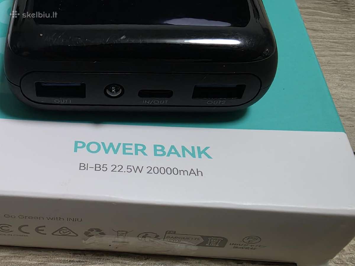 (Power Bank) Iniu 20000mah 22.5w (Kaip nauja) - nuotraukos Nr. 5