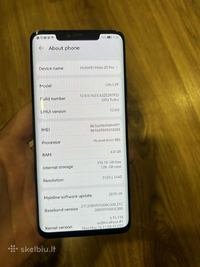 Huawei mate 20 pro 128gb tvarkingas - nuotraukos Nr. 3