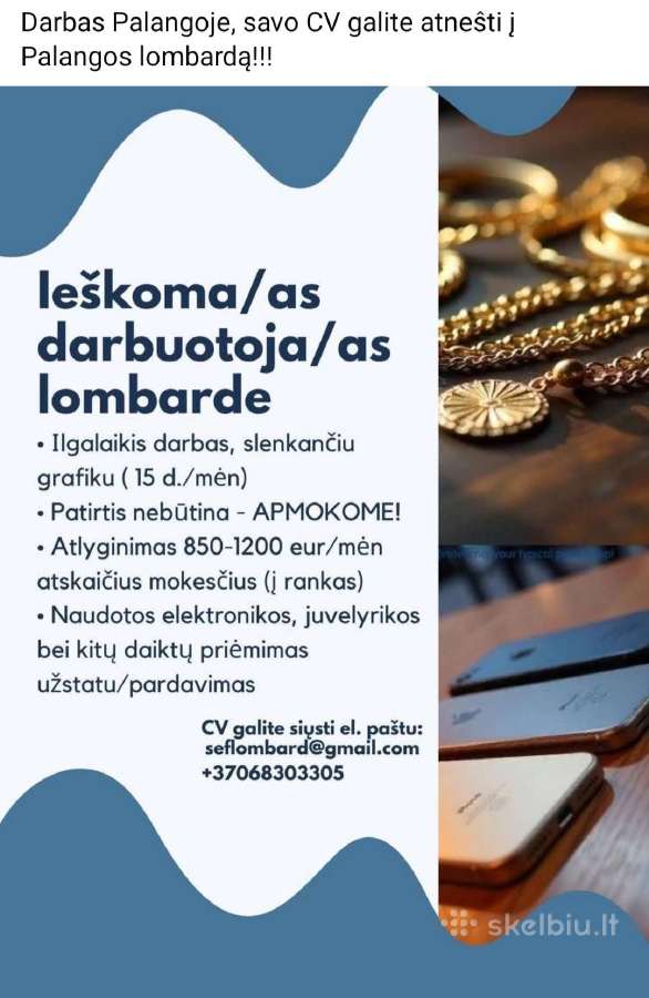 Ieškomas Darbuotojas Lombarde - nuotraukos Nr. 2