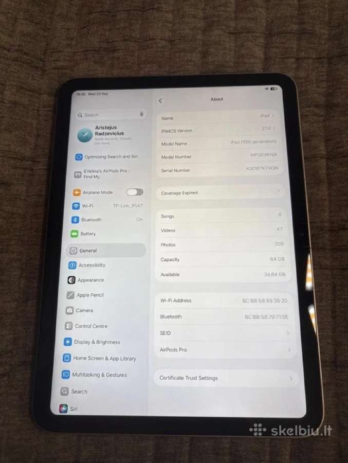 iPad 10th wi-fi 64gb - nuotraukos Nr. 8