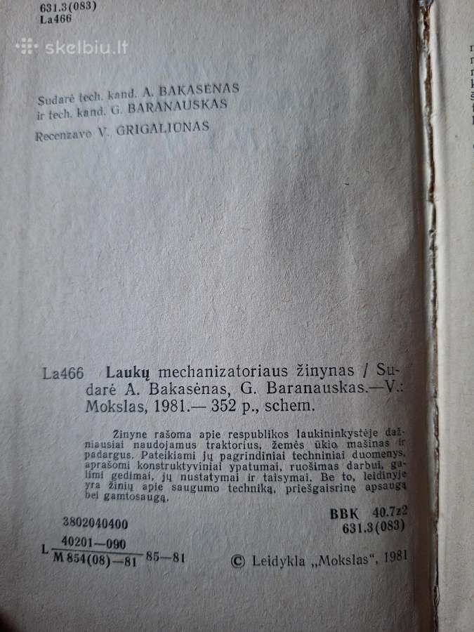 Laukų mechanizatoriaus žinynas - nuotraukos Nr. 3