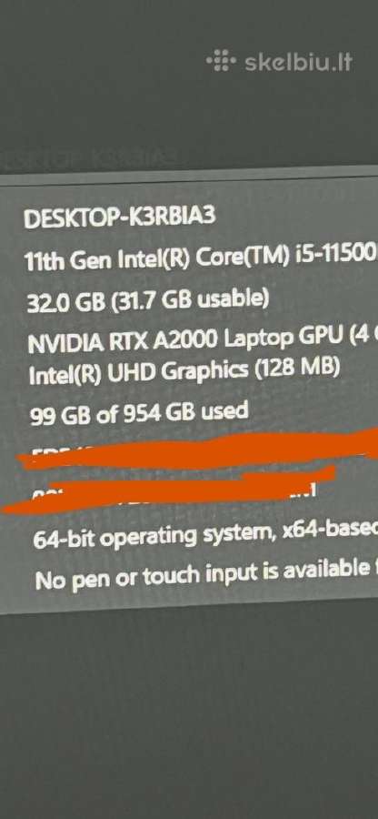 Lenovo Thinkpad 15 gen 2 32gb RAM ir 1tb SSD - nuotraukos Nr. 8