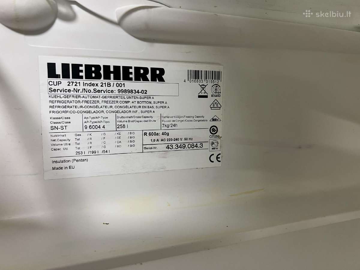 Liebherr šaldytuvas - nuotraukos Nr. 7