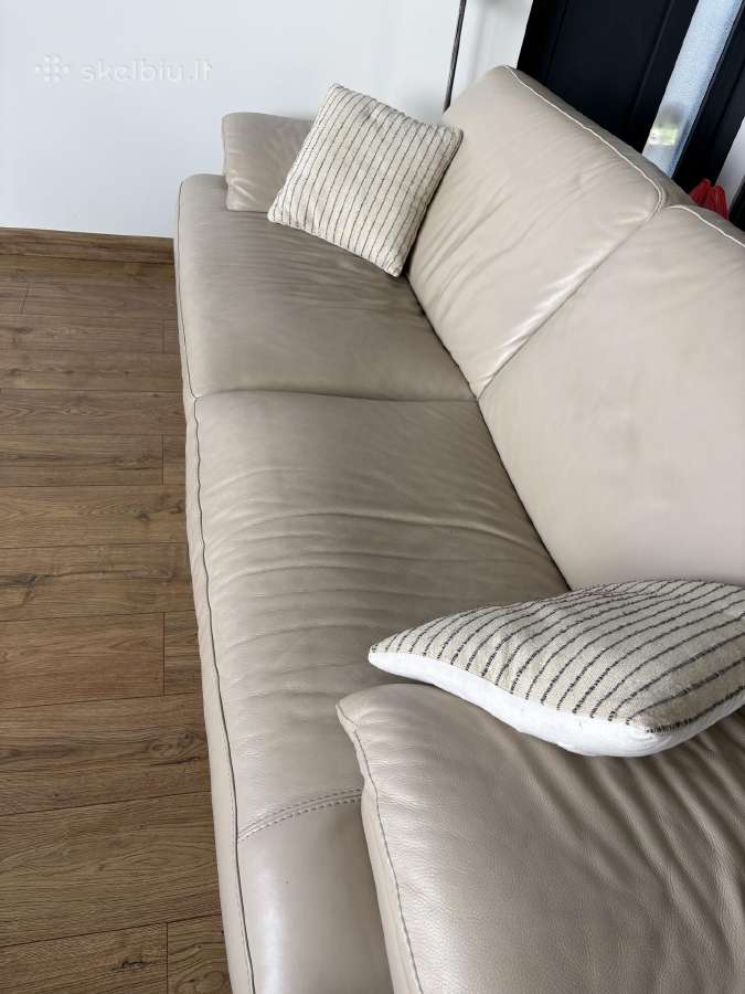 Odinė kokybiška sofa - nuotraukos Nr. 4