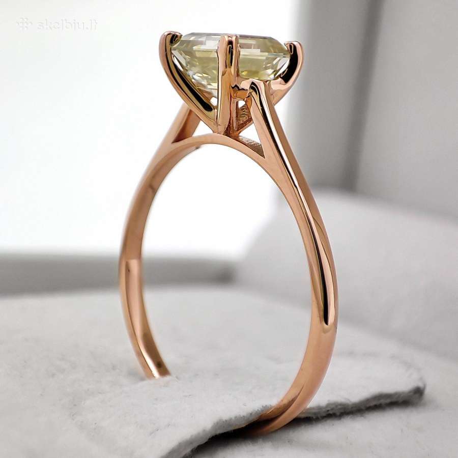 14k aukso žiedas, natūralus deimantas 1,38 ct, Vs2 - nuotraukos Nr. 4
