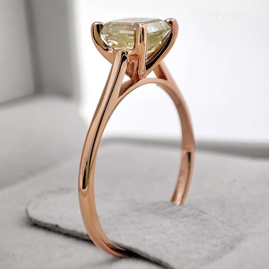 14k aukso žiedas, natūralus deimantas 1,38 ct, Vs2 - nuotraukos Nr. 5