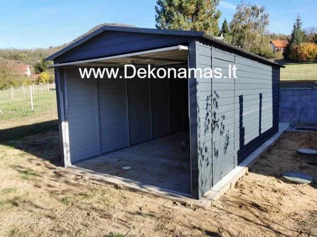 Skardinis garažas 36 m, antracito spalvos - nuotraukos Nr. 2
