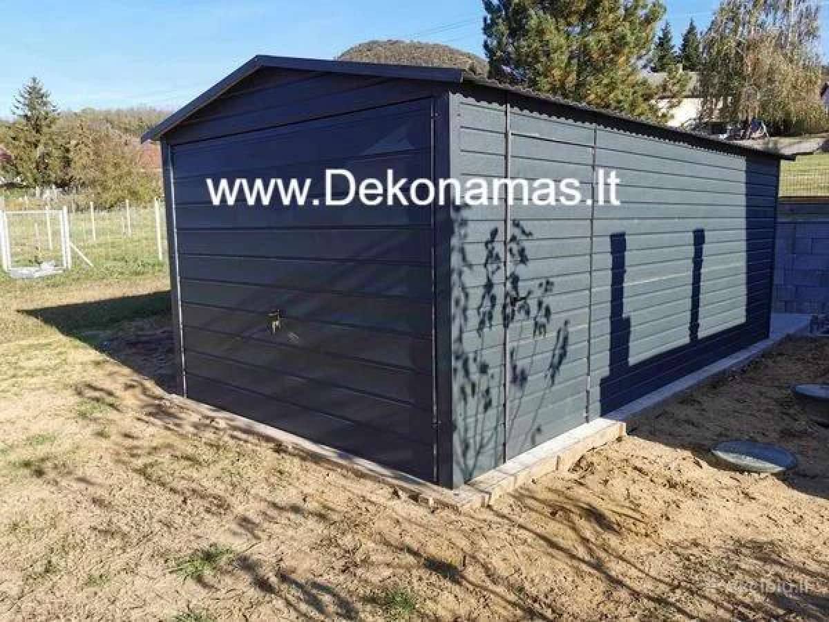 Skardinis garažas 36 m, antracito spalvos - nuotraukos Nr. 3