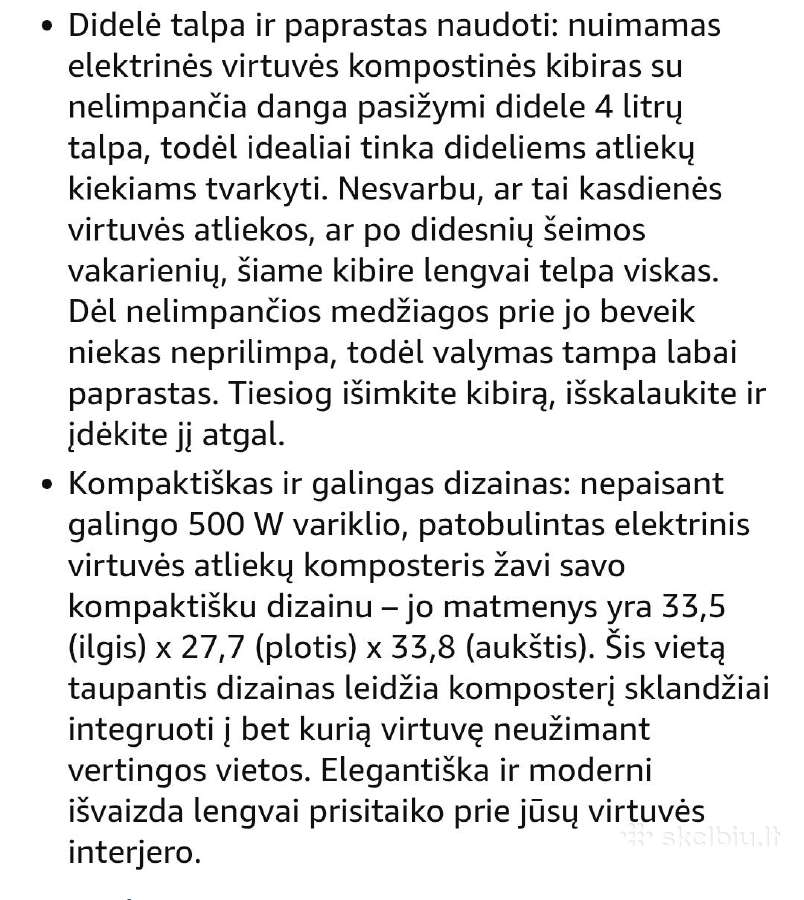 Elektrinis maisto atliekų kompostorius - nuotraukos Nr. 5