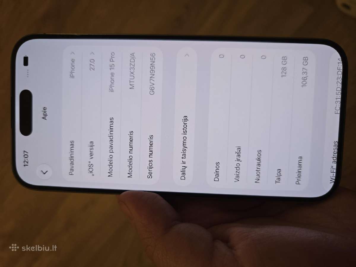 Apple iPhone 15 Pro 128gb - nuotraukos Nr. 7