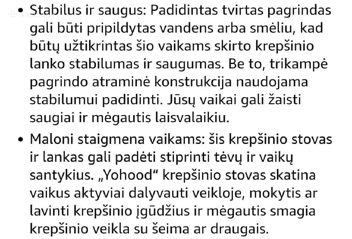 Reguliuojamas krepšinio stovas 1,1-2,1 m - nuotraukos Nr. 6