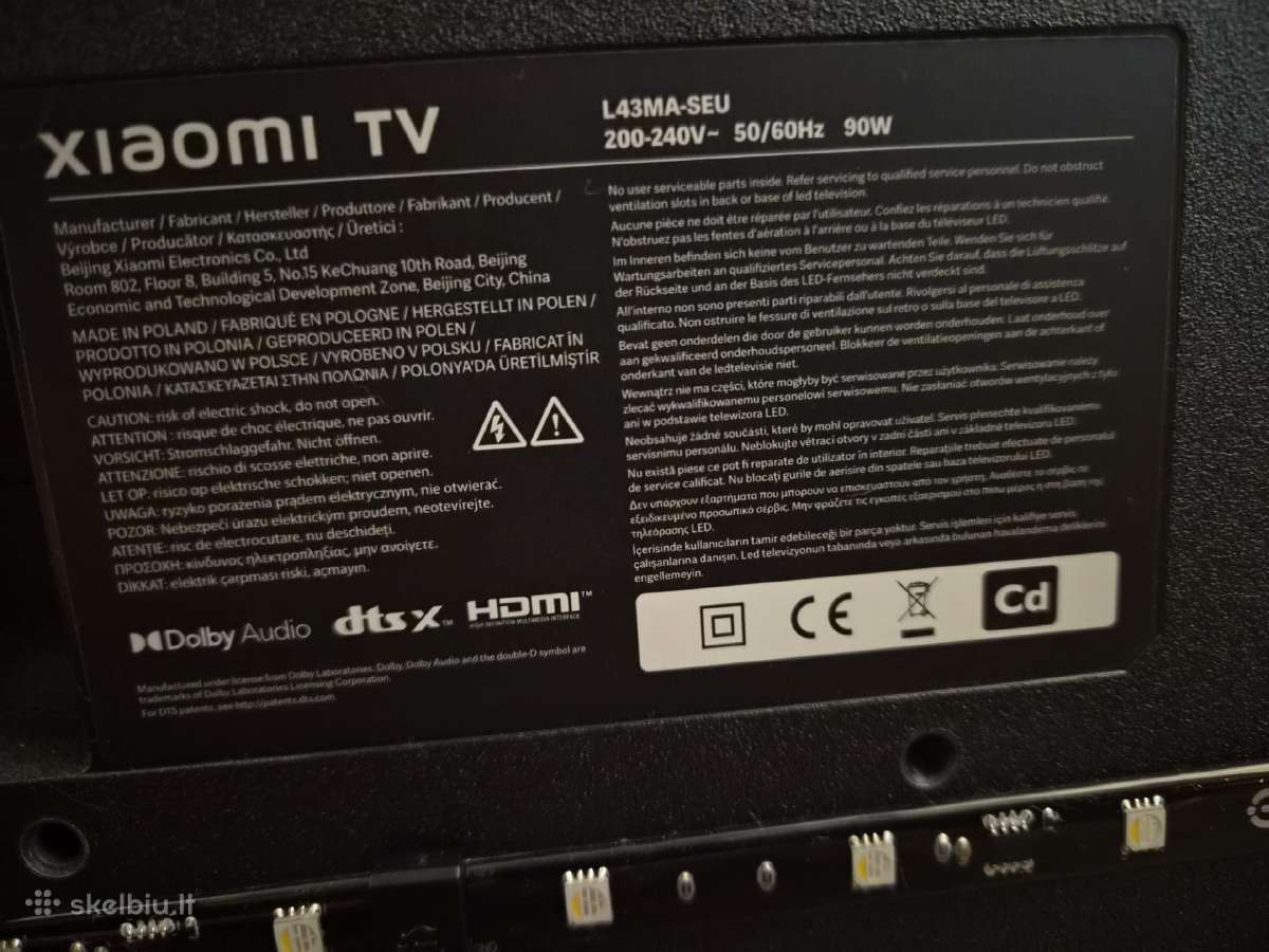Xiaomi TV A2 43" 4k Uhd Smart TV + Govee lite 3 - nuotraukos Nr. 5