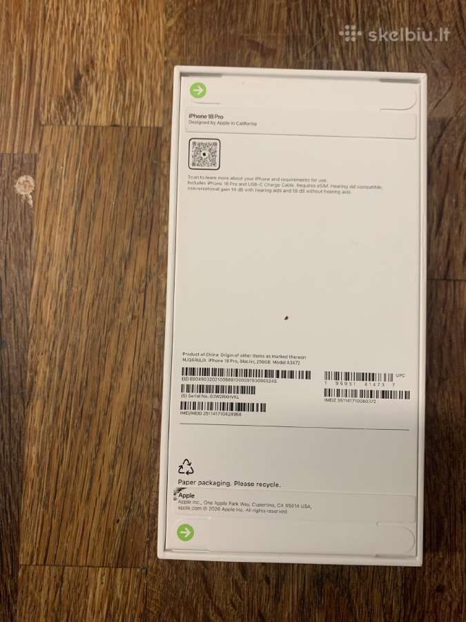 iPhone 18 Pro, 256gb, spalva "glacier" - nuotraukos Nr. 2