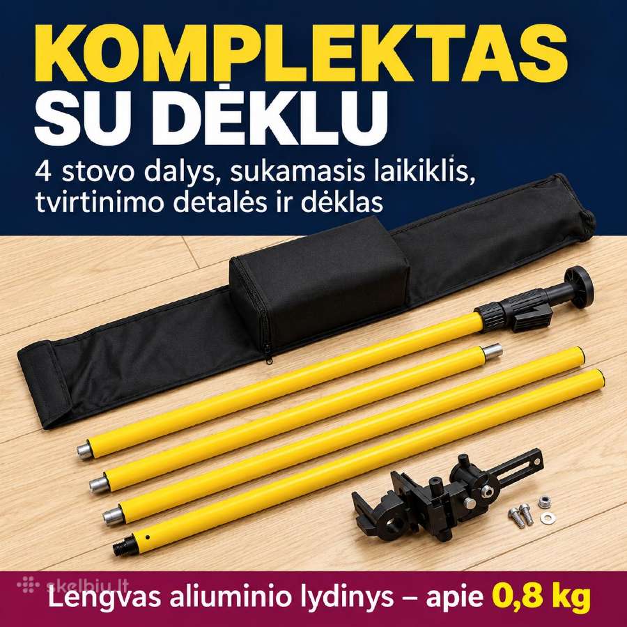 Teleskopinis stovas nivelyrui - nuotraukos Nr. 2