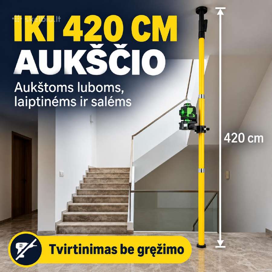 Teleskopinis stovas nivelyrui - nuotraukos Nr. 6