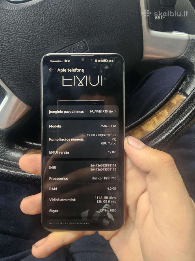 Huawei p30 lite 4/128gb dedasi 2sim - nuotraukos Nr. 2