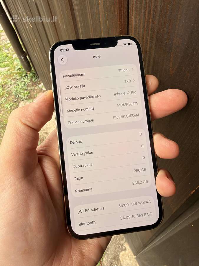 iPhone 12pro 256gb Nauja Baterija - nuotraukos Nr. 6
