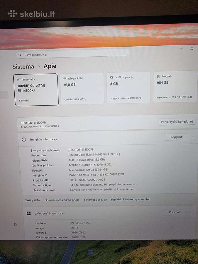 Gaming Pc. I5 14600kf Rtx 3070trio WiFi - nuotraukos Nr. 7