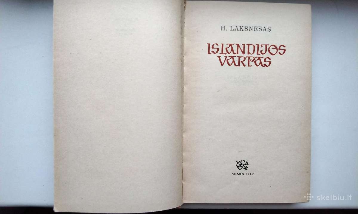 H. Laksnesas. Islandijos varpas. 1967 m. leid. - nuotraukos Nr. 2