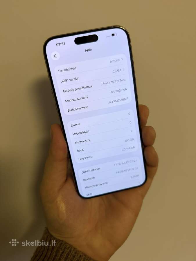 iPhone 15 Pro Max 256 - nuotraukos Nr. 3