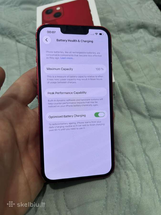 iPhone 13 256gb baterija 100 - nuotraukos Nr. 3