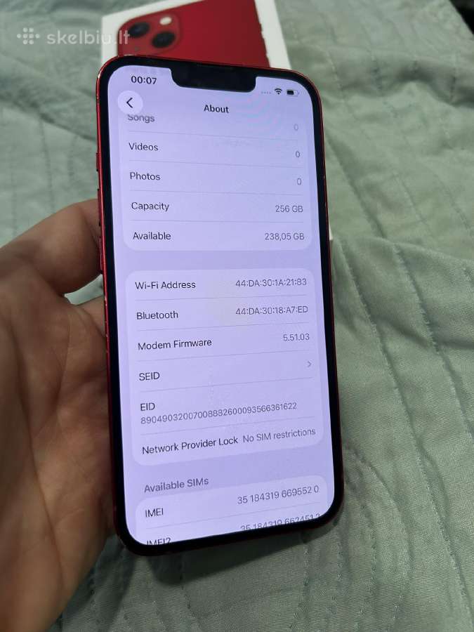 iPhone 13 256gb baterija 100 - nuotraukos Nr. 4