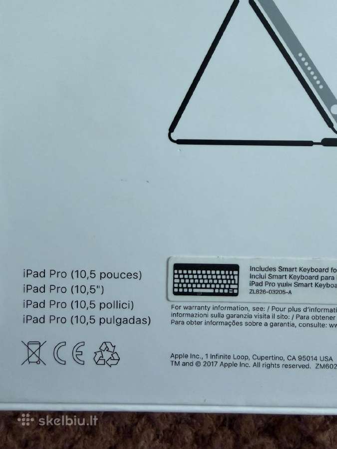 Originali Apple Smart Keyboard A1829 iPad Pro 10.5 - nuotraukos Nr. 7