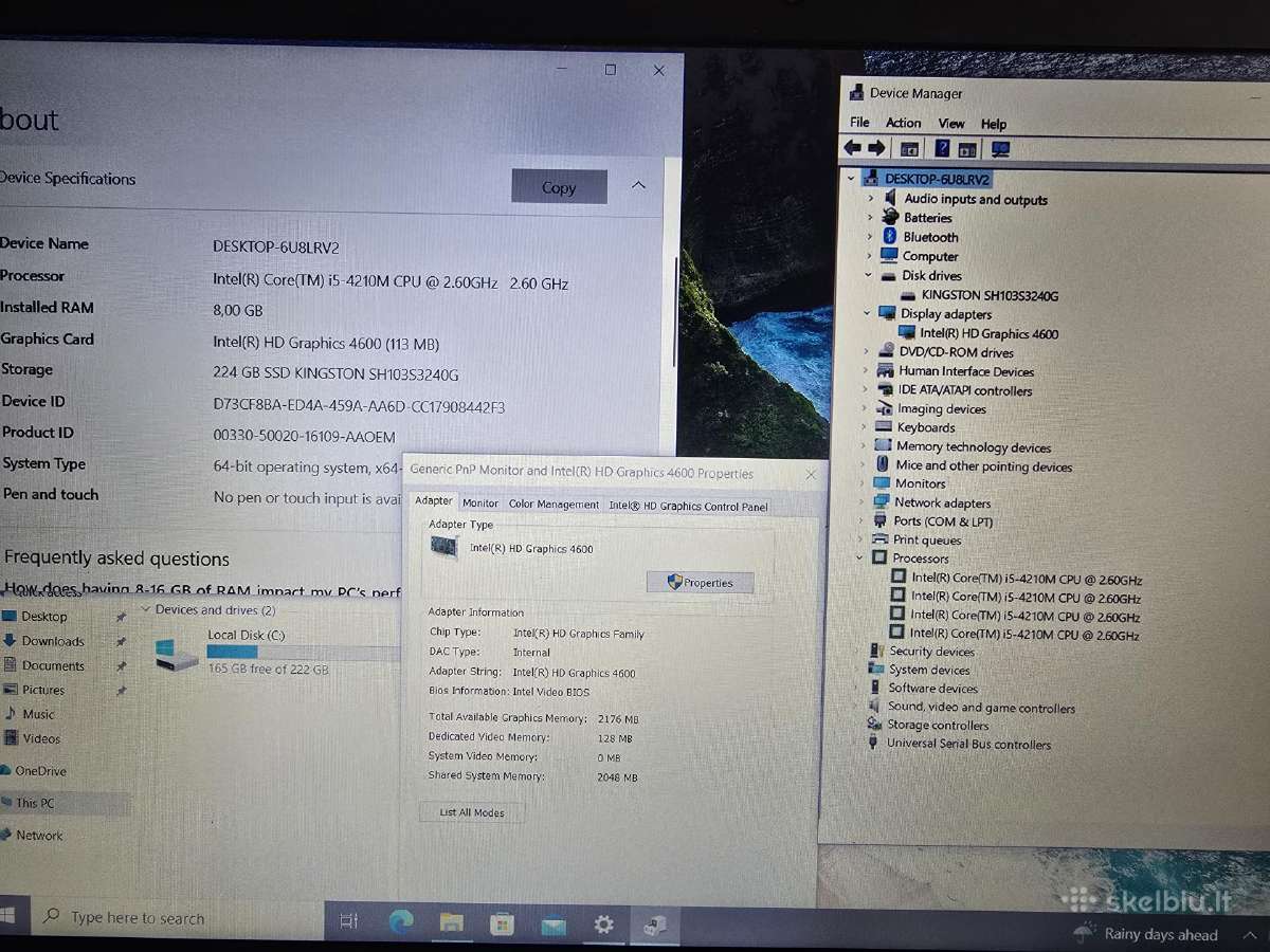 Hp Probook 650 G1 15.6 SSD 8gb - nuotraukos Nr. 6