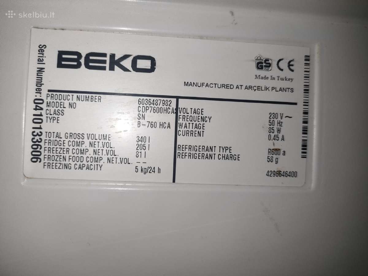 Beko šaldytuvas šaldytuvai su šaldymo kamera - nuotraukos Nr. 3