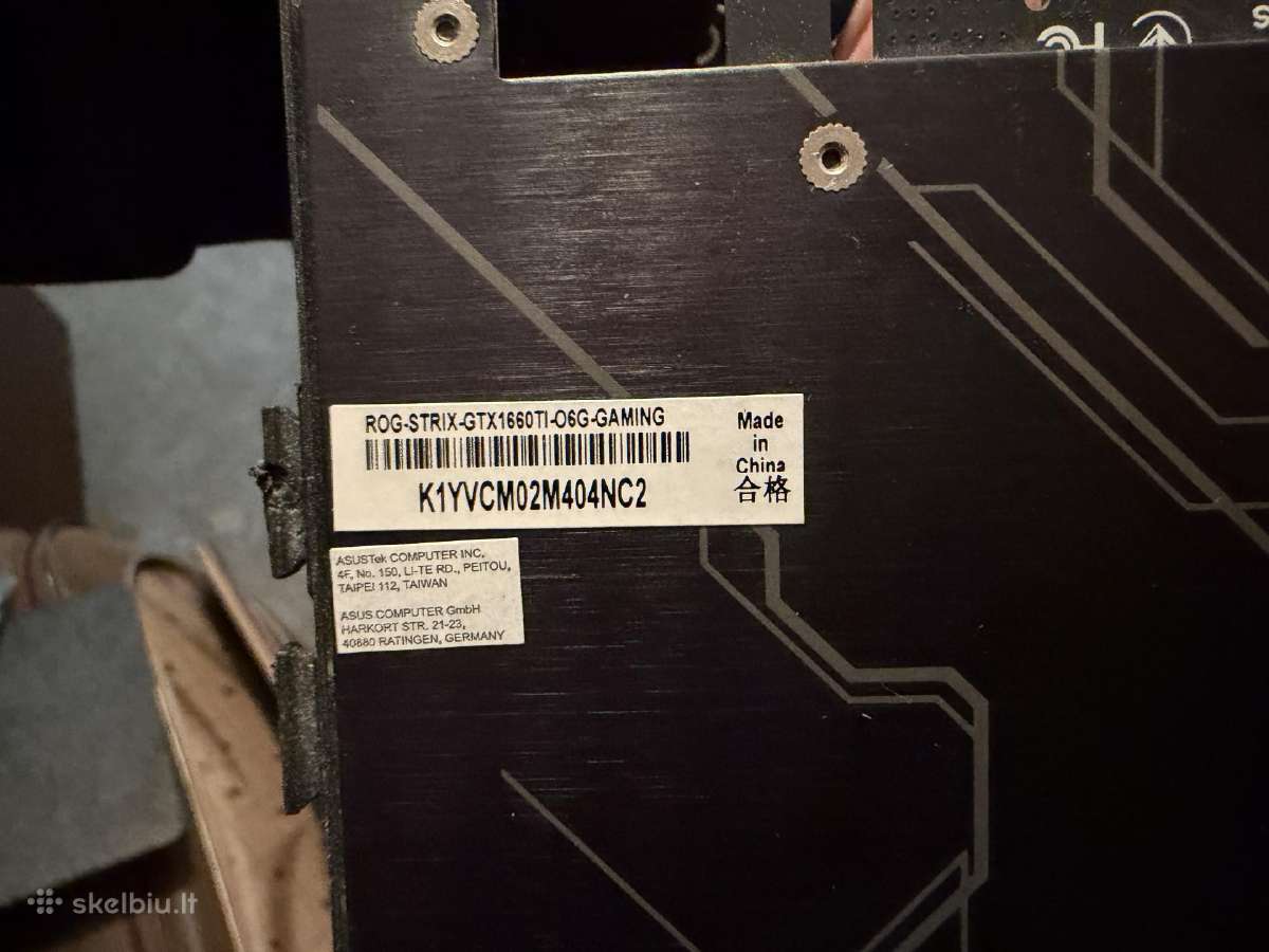 Asus rog strix gtx 1660 ti 6gb oc - nuotraukos Nr. 2