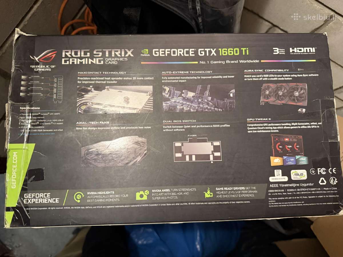 Asus rog strix gtx 1660 ti 6gb oc - nuotraukos Nr. 6