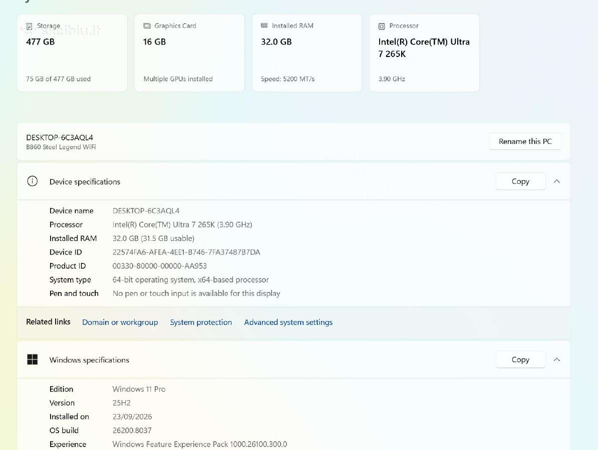 Žaidimų-mokslų Pc Ultra 7/ 32gb RAM/ 16gb Gpu/ SSD - nuotraukos Nr. 26